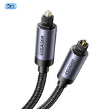 Essager SPDIF Optical Toslink Audio Cable with Lossless Fiber Optic Transmission & Braided Sheath - 5m - Essager
