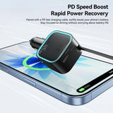 Essager 45W Retractable Car Charger with USB-C and USB-A Ports - Essager