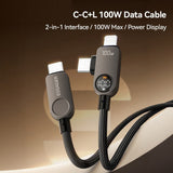Essager ES-X88 2-in-1 100W Type-C to Type-C & Lightning Cable with LED Display (2m) - Essager