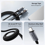 Essager ES-X89 100W Type-C to Type-C Cable with LED Power Display - 1m - Essager