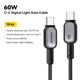 Essager Type-C to Type-C 60W Smart LED Braided Data Cable - 2m - Essager