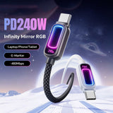Essager EXTT3 240W USB-C to USB-C Fast Charging Cable with RGB Breathing Light - Essager