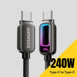 Essager EXTT3 240W USB-C to USB-C Fast Charging Cable with RGB Breathing Light - Essager