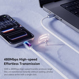 Essager EXTT3 240W USB-C to USB-C Fast Charging Cable with RGB Breathing Light - Essager