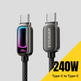 Essager EXTT3 240W USB-C to USB-C Fast Charging Cable with RGB Breathing Light - Essager