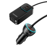ESSAGER F789 135W Max Rear-Seat Car 6-Port Charger with 70cm Retractable Cables - Essager