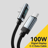 Essager EX-47 2m 100W Digital Display USB-C to USB-C Elbow Charging Cable - Essager