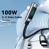 Essager EX-47 2m 100W Digital Display USB-C to USB-C Elbow Charging Cable - Essager