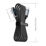 Essager EX-47 2m 100W Digital Display USB-C to USB-C Elbow Charging Cable - Essager