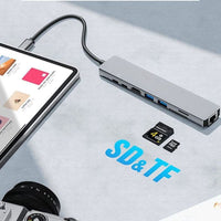 ST81 8 Port USB Type C Hub Dock USB3.0 Type C Charge HDMI DP Alt Ethernet Card Reader Noco