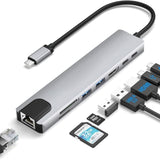 ST81 8 Port USB Type C Hub Dock USB3.0 Type C Charge HDMI DP Alt Ethernet Card Reader Noco