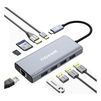 QGeeM 9 in 1 USB Type C Docking Station RJ45 4K HDMI USB 3.0 PD Charging Car Reader Noco