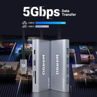 QGeeM 9 in 1 USB Type C Docking Station RJ45 4K HDMI USB 3.0 PD Charging Car Reader Noco