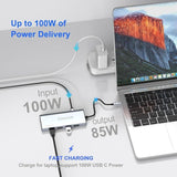 QGeeM 9 in 1 USB Type C Docking Station RJ45 4K HDMI USB 3.0 PD Charging Car Reader Noco