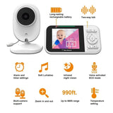 2.8’ Video Baby Monitor Camera 2-Way Talk Lullaby Temp Monitoring - Noco