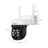 SriHome DH006 4MP 2K Solar Wireless Security Camera - 350° Pan/Tilt Full Color Night Vision & IP65 Waterproof - SriHome