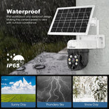 SriHome DH006 4MP 2K Solar Wireless Security Camera - 350° Pan/Tilt Full Color Night Vision & IP65 Waterproof - SriHome