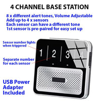 Driveway and Gate Solar Sensor Security Alert Sender and Base Station 800metre range 4 Channel - NOCO