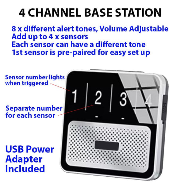Driveway and Gate Solar Sensor Security Alert Sender and Base Station ...