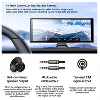 Yesido KM19 4K 32GB Dual-Lens 10.26’’ Portable Wireless CarPlay & Android Auto Center Console Display - Yesido
