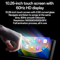 Yesido KM19 4K 32GB Dual-Lens 10.26’’ Portable Wireless CarPlay & Android Auto Center Console Display - Yesido