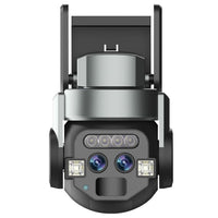 Q820 Dual Lens 10X Zoom Wi-Fi Pan/Tilt Auto Lock/Track Security Camera LED lights IR Nightvision Siren - Noco