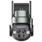 Q820 Dual Lens 10X Zoom Wi-Fi Pan/Tilt Auto Lock/Track Security Camera LED lights IR Nightvision Siren - Noco