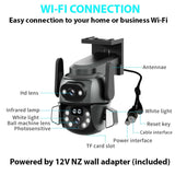 Q821 Dual Camera Wi-Fi PTZ Auto Lock/Track Security Camera with LED lights IR Nightvision Siren - Noco