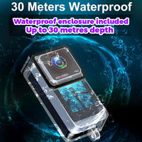 Saw1 Pro 4K Wi-Fi Dual Touch Screen Action Cam 6xGyro Stabilization Sony Lens Waterproof Case Mount Kit - Soocoo