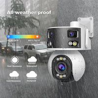 SriHome SH054 4MP + 2MP + 2MP Wi-Fi Tri-Lens Pan/Tilt Security Camera Panoramic View - SriHome