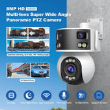 SriHome SH055 4MP + 2MP + 2MP 5X Optical Zoom Wi-Fi Tri-Lens PTZ Camera Panoramic View (Copy) - SriHome