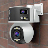 SriHome SH055 4MP + 2MP + 2MP 5X Optical Zoom Wi-Fi Tri-Lens PTZ Camera Panoramic View (Copy) - SriHome