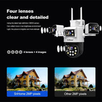 SriHome SH066 4-In-1 Quad Lens Wi-Fi Smart Security Camera - SriHome