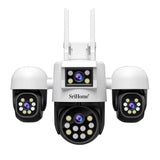 SriHome SH069 4-In-1 Quad Lens Wi-Fi Smart Security Camera 3 x Pan/Tilt and 1 x Static Lens - SriHome