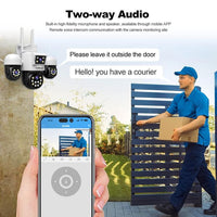 SriHome SH069 4-In-1 Quad Lens Wi-Fi Smart Security Camera 3 x Pan/Tilt and 1 x Static Lens - SriHome