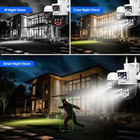 SriHome SH069 4-In-1 Quad Lens Wi-Fi Smart Security Camera 3 x Pan/Tilt and 1 x Static Lens - SriHome