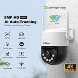 Srihome SH072 4K 8MP PTZ Security Camera | AI Auto-Tracking Dual-Band WiFi & Full-Color Night Vision - SriHome