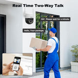 Srihome SH072 4K 8MP PTZ Security Camera | AI Auto-Tracking Dual-Band WiFi & Full-Color Night Vision - SriHome