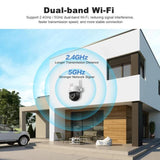 Srihome SH072 4K 8MP PTZ Security Camera | AI Auto-Tracking Dual-Band WiFi & Full-Color Night Vision - SriHome