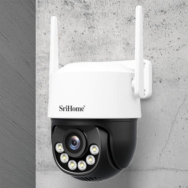 Srihome SH072 4K 8MP PTZ Security Camera | AI Auto-Tracking Dual-Band WiFi & Full-Color Night Vision - SriHome