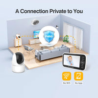5’’ LCD Video Baby Monitor and Pan/Tilt Camera 2-Way Talk Lullaby Temp Monitoring - Noco