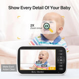 5’’ LCD Video Baby Monitor and Pan/Tilt Camera 2-Way Talk Lullaby Temp Monitoring - Noco