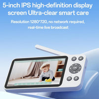 Yesido KM28 Smart 5-inch HD WiFi Baby Monitor with Crying/Motion Detection Phone App Secure Night Vision and Two-Way Intercom - Yesido