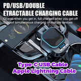 Dual Retractable Type-C/Lightning 36W PD Car Charger and FM Transmitter 12V/24V - Noco