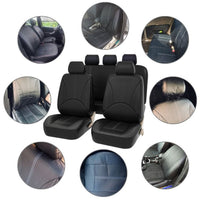 Universal Fit PU Leather Car 5 Seat Covers and Headrest Covers Grey Noco