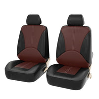 Universal Fit PU Leather Car Front Bucket Seat Covers and Headrest Covers (Pair) Brown Noco