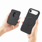 Apple iPhone 17 Air Carbon Magsafe Cover with Removable Card Wallet - Black - Noco
