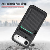 Apple iPhone 17 Air Carbon Magsafe Cover with Removable Card Wallet - Black - Noco