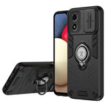 Motorola Moto G04 / G24 Sliding Camera Cover Protective Case with Ring/Stand - Black - Noco