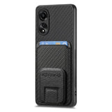 Oppo A16 Carbon Card Slot Cover with Stand - Noco